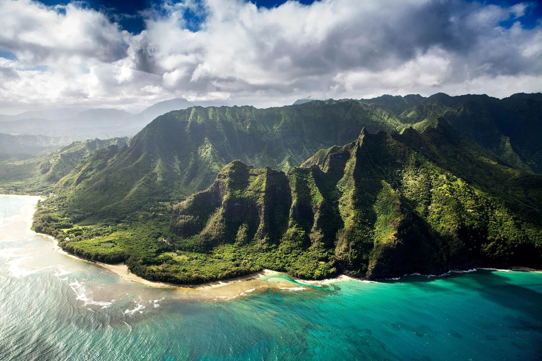 Hawai‘i coastline seen from above